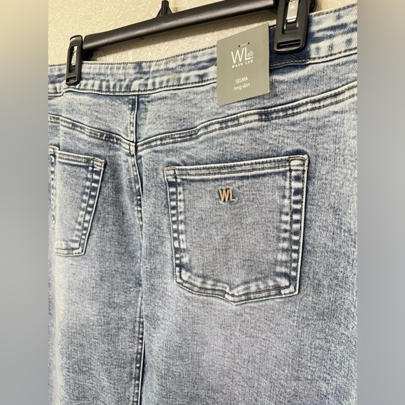 New Wash Lab Selma Pieced Denim Maxi Skirt In Azure Wash Size 31 - Picture 8 of 11